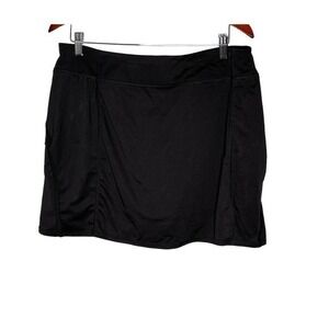 Tangerine plus size Black Active Skort Skirt zip pocket shorts under size XXL